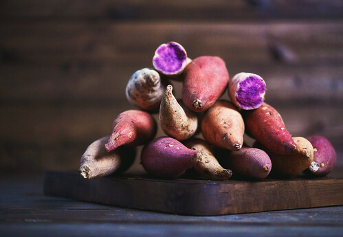 home grown sweet potatoes - urban gardener